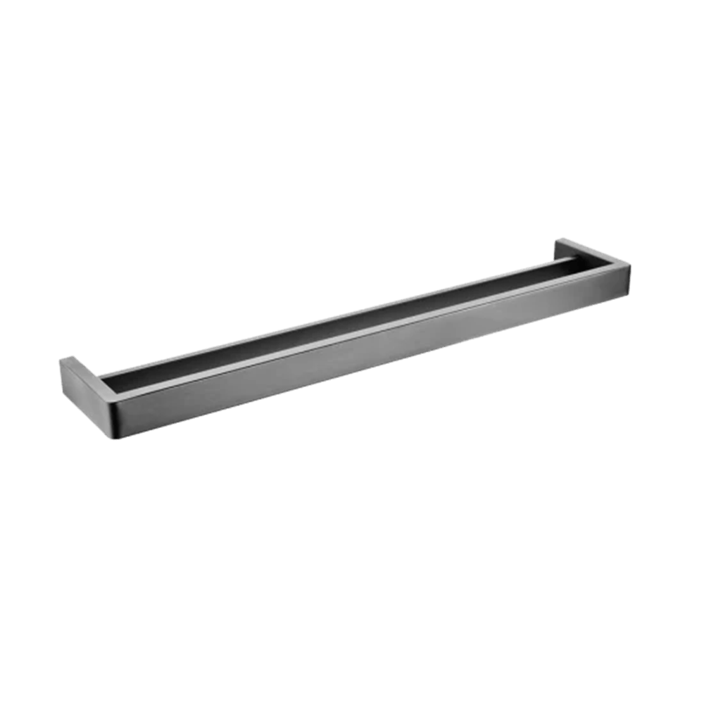 TSI Bathroom Accessories GM7002.TR IVANO SERIES SQUARE GUN METAL GREY DOUBLE TOWEL RAIL 600MM