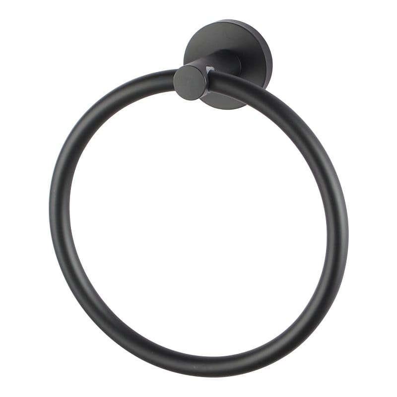 TSI Bathroom Accessories LUCID PIN Series Round Black Hand Towel Ring OX6603.TR