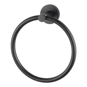 TSI Bathroom Accessories LUCID PIN Series Round Black Hand Towel Ring OX6603.TR