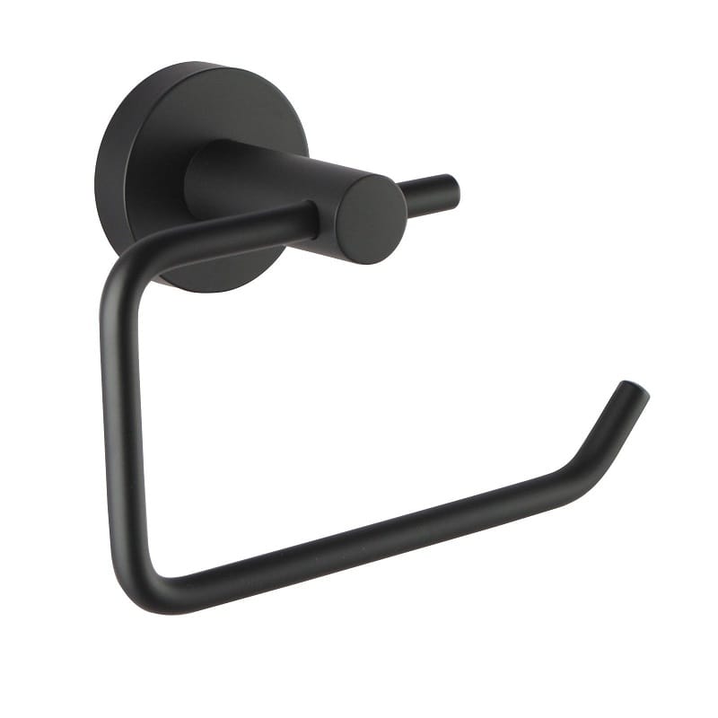 TSI Bathroom Accessories LUCID PIN Series Round Black Toilet Paper Roll Holder OX6613.TR