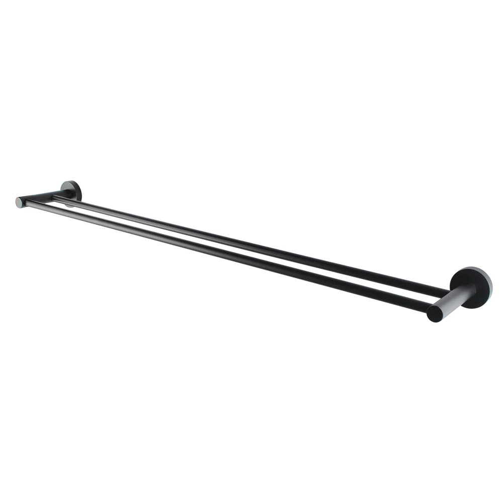 TSI Bathroom Accessories OX6602.TR LUCID PIN ROUND BLACK DOUBLE TOWEL RACK RAIL 790MM