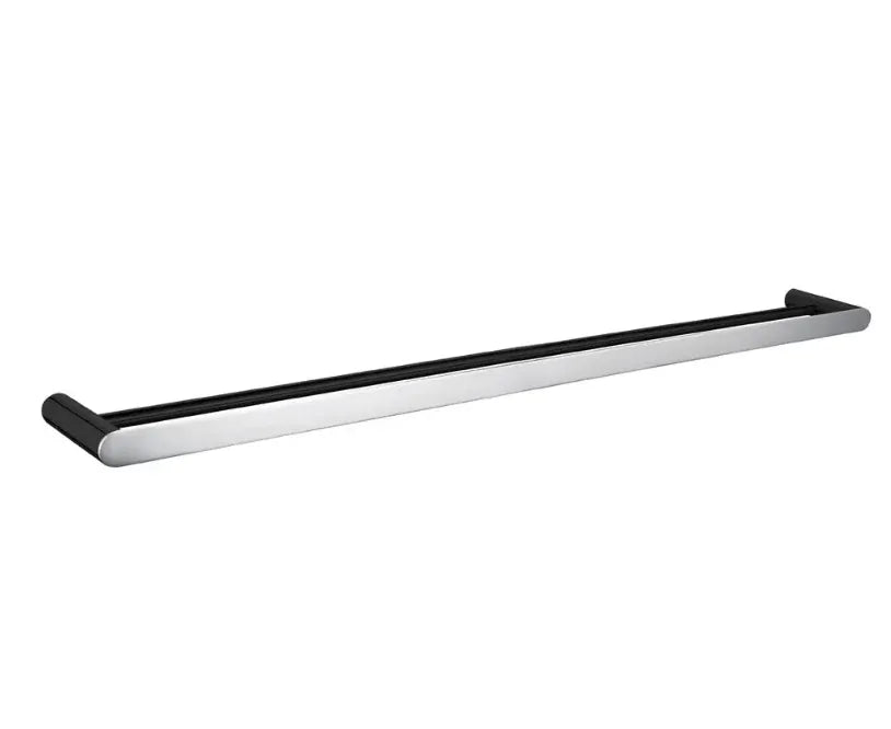 TSI Bathroom Accessories OXCH6502.8.TR RUSHY BLACK AND CHROME DOUBLE TOWEL RAIL 800MM
