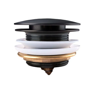 TSI Bathtubs OX002.TWN 40MM MATT BLACK SOLID BRASS BATHTUB MUSHROOM POP UP WASTE DRAIN NO OVERFLOW