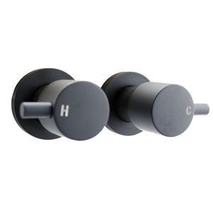 TSI Mixer Taps WT07.02 Pentro Matte Black Round Shower Taps Set