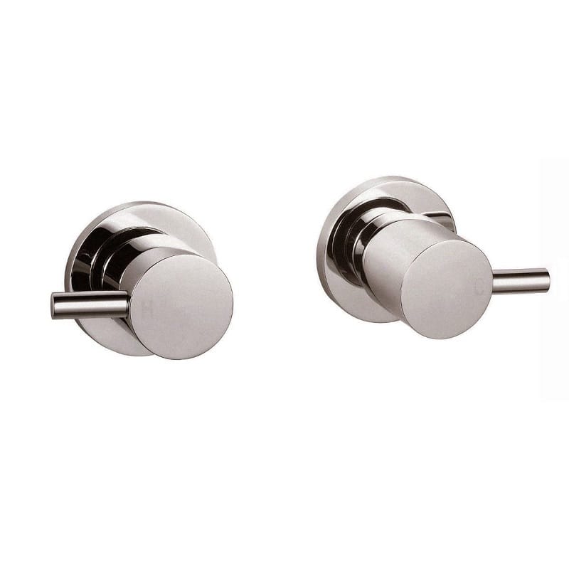 TSI Mixer Taps WT07.05 Pentro Brushed Nickel Round Shower Taps Set