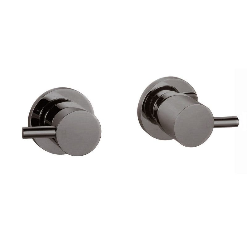TSI Mixer Taps WT07.06 Pentro Gun Metal Grey Round Shower Taps Set