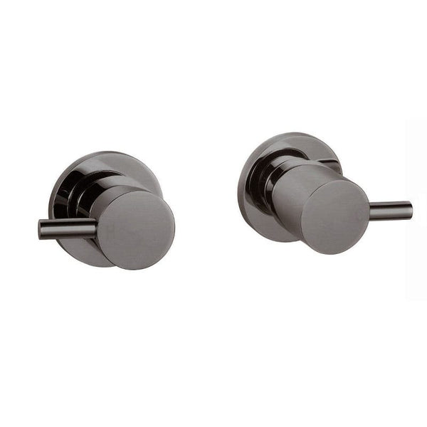 TSI Mixer Taps WT07.06 Pentro Gun Metal Grey Round Shower Taps Set