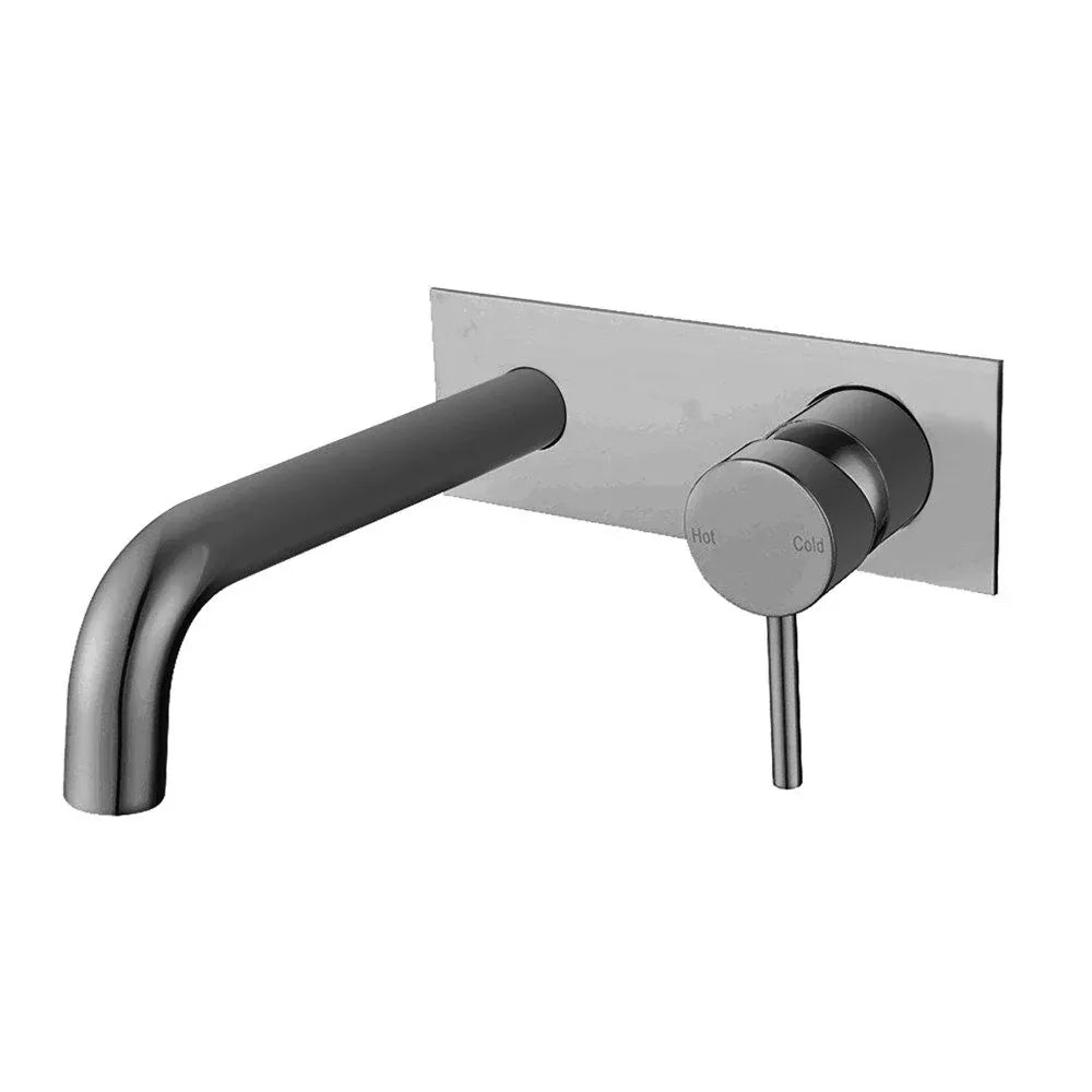 TSI Mixer Taps BU0144-2-EX.BM LUCID PIN SERIES BRUSHED NICKEL WALL MIXER WITH ROUND SPOUT
