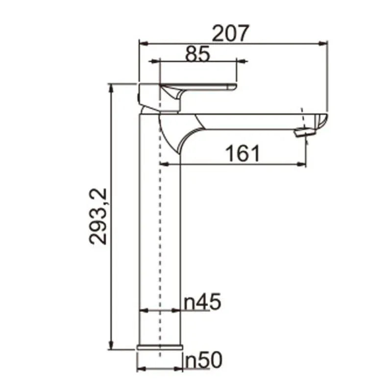 BU0152.BM VOG SERIES BRUSHED NICKEL TALL BASIN MIXER