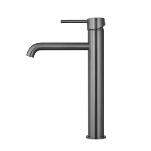 TSI Mixer Taps BUGM0151.BM LUCID PIN SERIES ROUND BRUSHED GUN METAL TALL BASIN MIXER