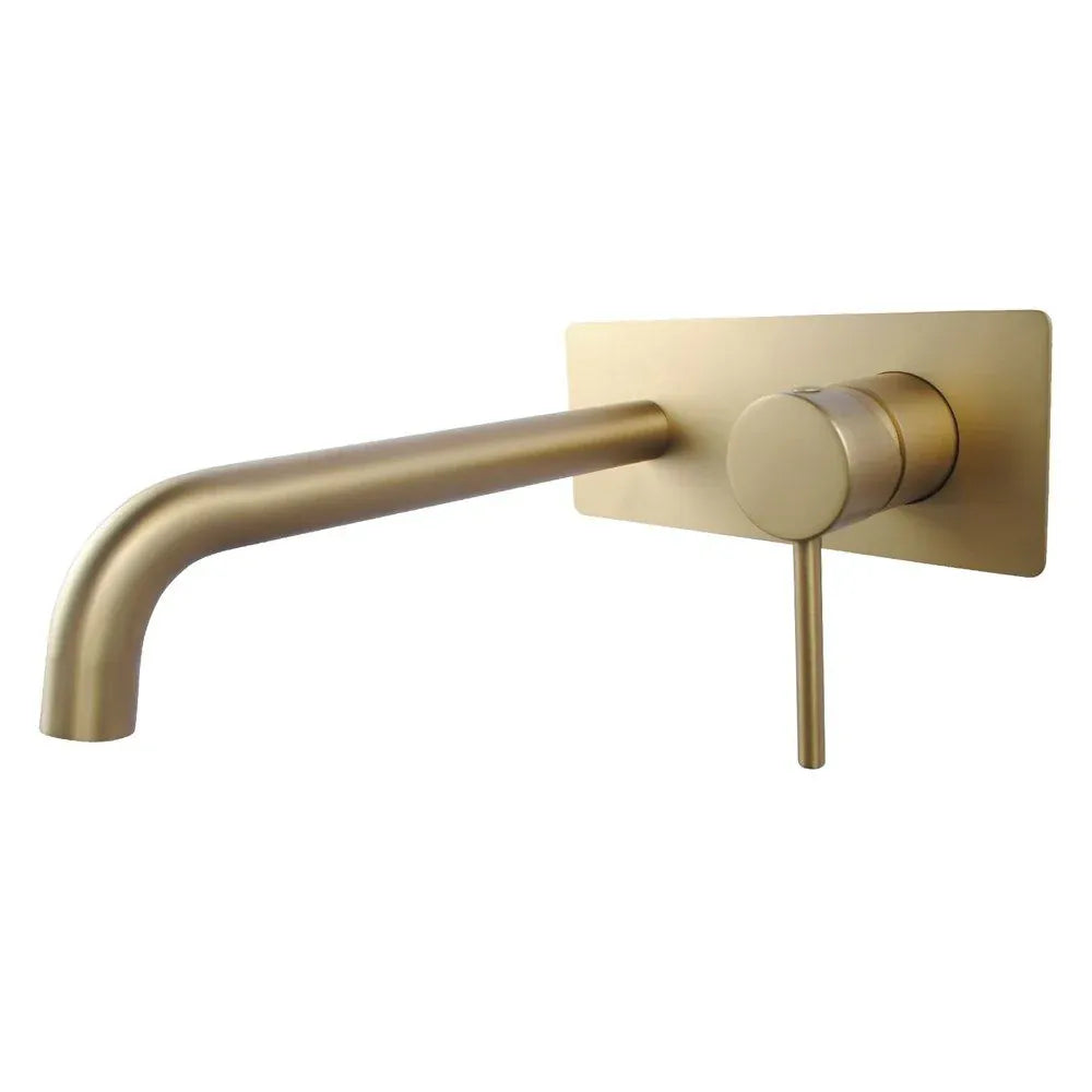 TSI Mixer Taps BUYG0144-2-EX.BM LUCID PIN SERIES BRUSHED YELLOW GOLD WALL MIXER WITH ROUND SPOUT