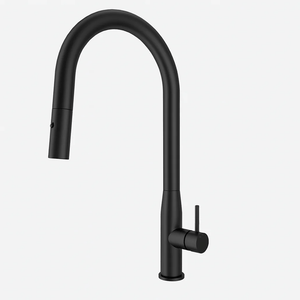 TSI Mixer Taps C-1SKMB Navona Carysil Slim Matte Black Pull Out Kitchen Mixer