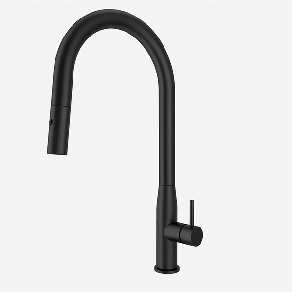 TSI Mixer Taps C-1SKMB Navona Carysil Slim Matte Black Pull Out Kitchen Mixer