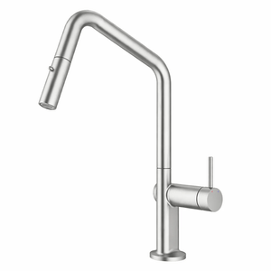 TSI Mixer Taps C-2AKMBN Navona Carysil Angle Brushed Nickel Pull Out Kitchen Mixer
