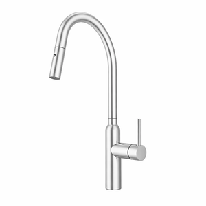 TSI Mixer Taps C-3RKMBN Navona Carysil Round Brushed Nickel Pull Out Kitchen Mixer