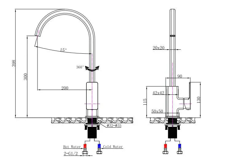 CH0228.KM IVANO SERIES CHROME KITCHEN MIXER