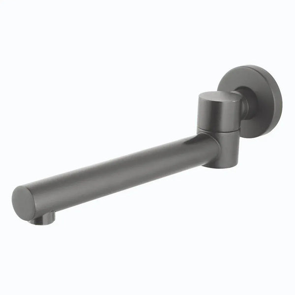 TSI Mixer Taps GM0004.BS ROUND GUN METAL GREY BATHTUB/BASIN SWIVEL WALL SPOUT