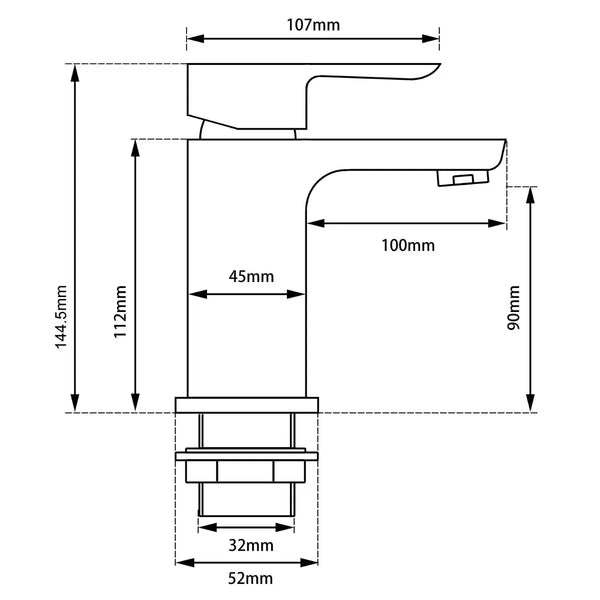 TSI Mixer Taps GM0131.BM VOG SERIES GUN METAL BASIN MIXER TAP