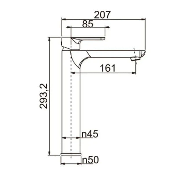 TSI Mixer Taps GM0152.BM VOG GUN METAL GREY TALL BASIN MIXER