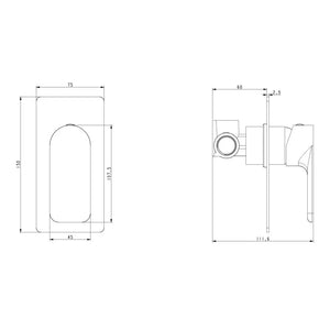 TSI Mixer Taps GM0167-2.ST VOG SERIES SOLID BRASS GUMMETAL SHOWER/BATH WALL MIXER