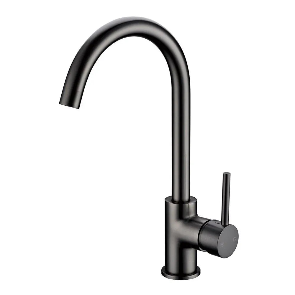 TSI Mixer Taps GM1026.KM ROUND GUN METAL GREY KITCHEN SINK MIXER TAP