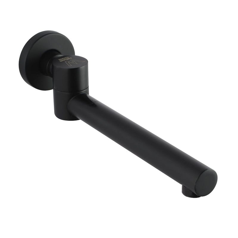 TSI Mixer Taps LUCID PIN Series Round Black Swivel Wall Spout OX0004.BS