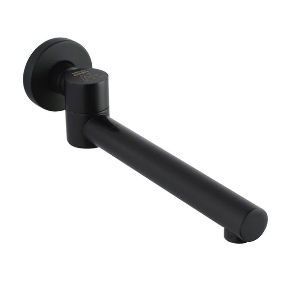 TSI Mixer Taps LUCID PIN Series Round Black Swivel Wall Spout OX0004.BS