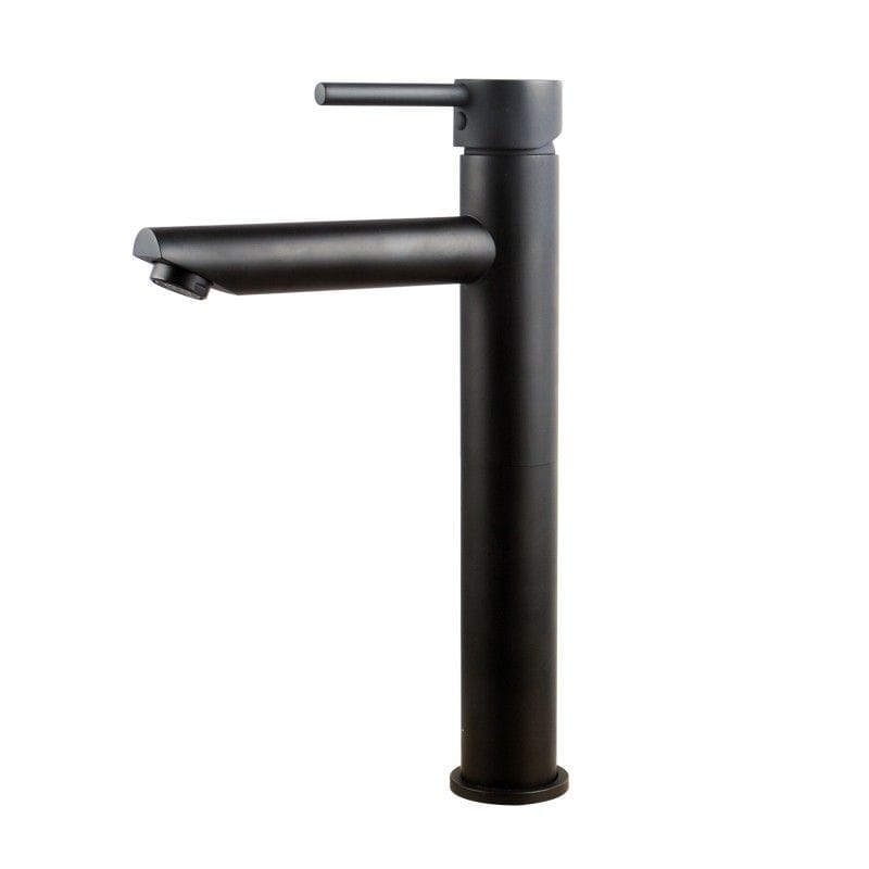TSI Mixer Taps LUCID PIN Series Round Black Tall Basin Mixer OX0120.BM