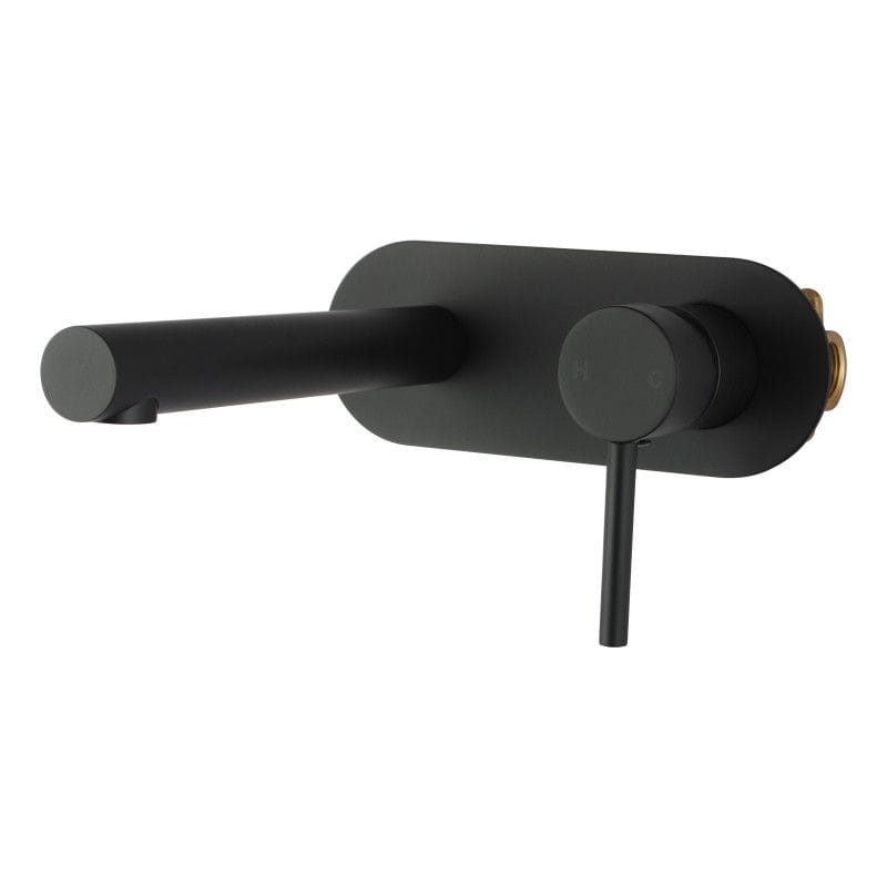 TSI Mixer Taps LUCID PIN Series Round Matte Black Wall Mixer With Spout OX0143-2.BM