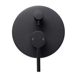 TSI Mixer Taps OX0125-2.ST LUCID PIN ROUND MATTE BLACK SHOWER/BATH MIXER DIVERTER
