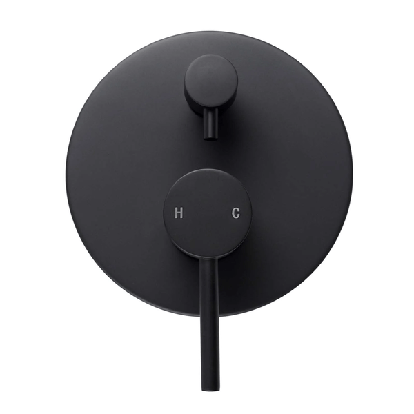 TSI Mixer Taps OX0125-2.ST LUCID PIN ROUND MATTE BLACK SHOWER/BATH MIXER DIVERTER