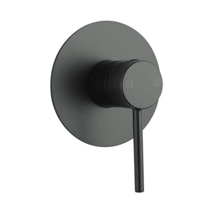 TSI Mixer Taps OX0126-2-80.ST LUCID PIN ROUND BLACK SHOWER/BATH WALL MIXER(80MM COVER PLATE)