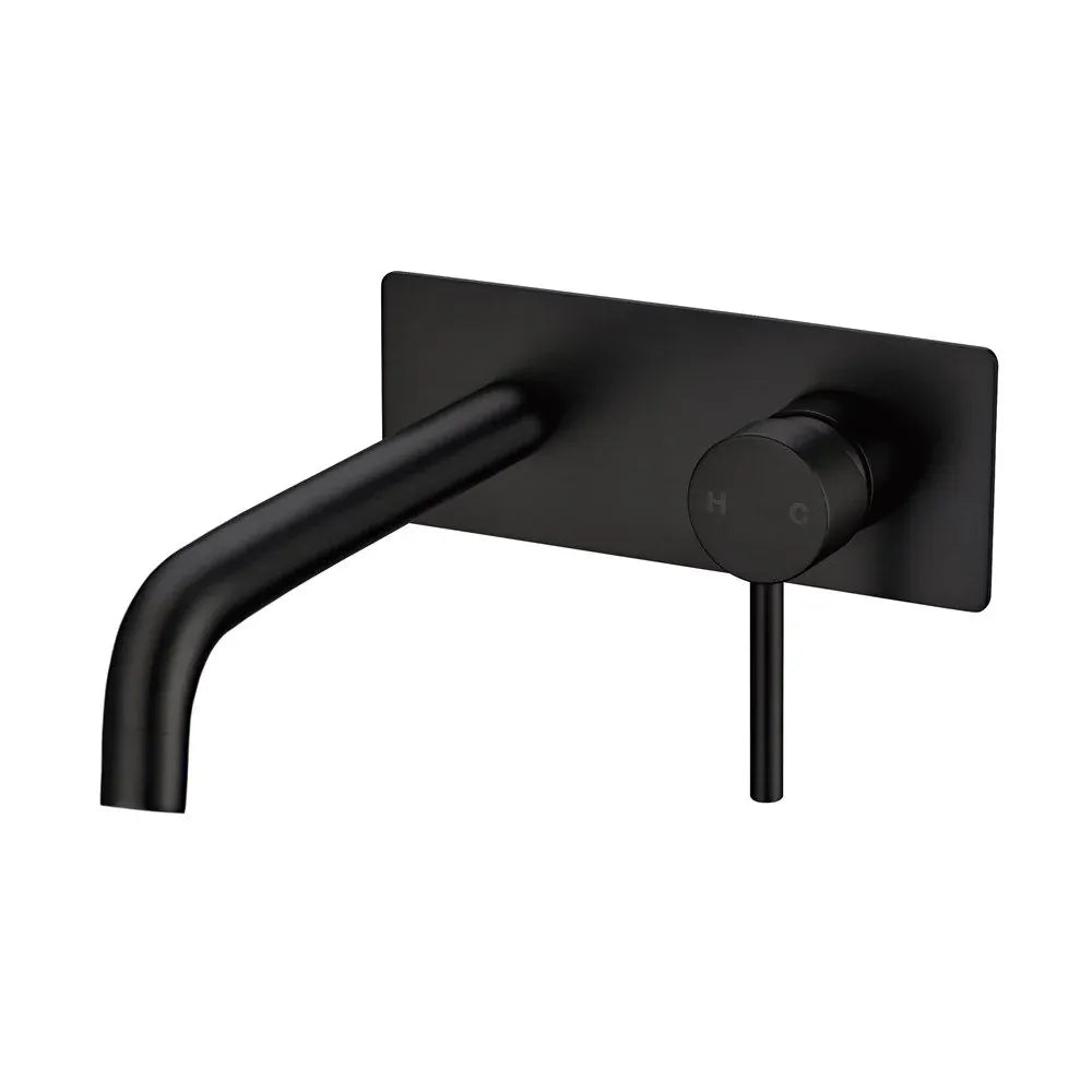 TSI Mixer Taps OX0144-2-EX.BM LUCID PIN SERIES BLACK WALL MIXER WITH ROUND SPOUT