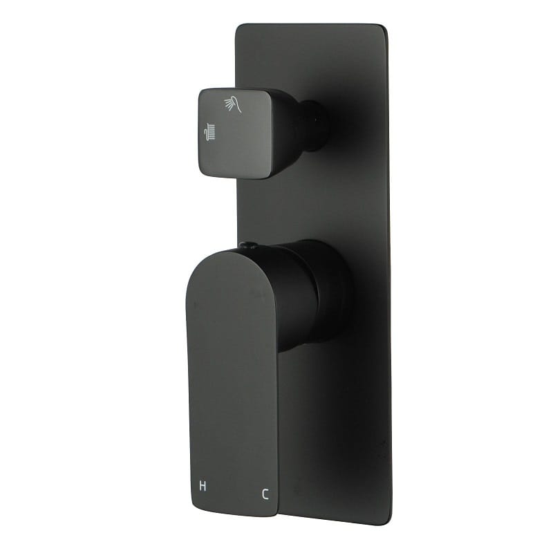 TSI Mixer Taps OX0165-2.ST VOG SOLID BRASS BLACK BATH/SHOWER WALL MIXER WITH DIVERTER WALL MOUNTED