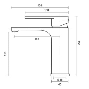 TSI Mixer Taps OX0222.BM IVANO SERIES BLACK BASIN MIXER