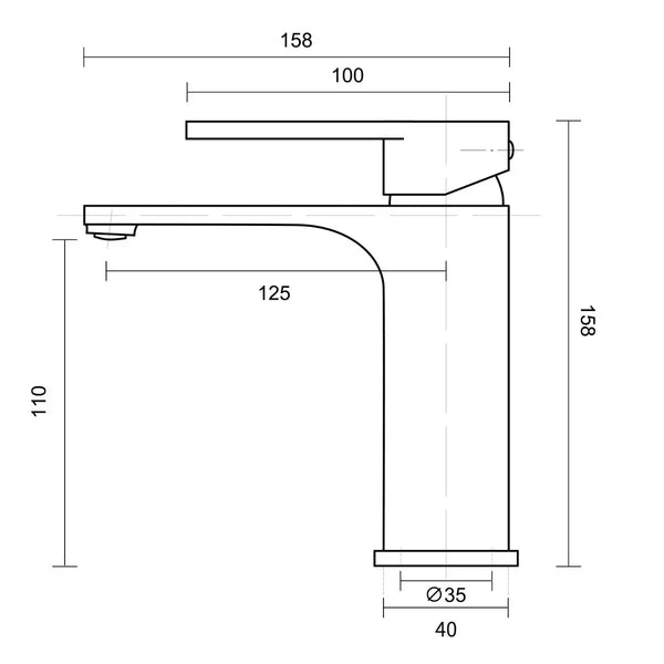 TSI Mixer Taps OX0222.BM IVANO SERIES BLACK BASIN MIXER