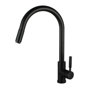 TSI Mixer Taps Round Black Pull Out Kitchen Sink Mixer Tap OX1016KM