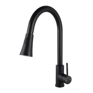 TSI Mixer Taps Round Black Pull Out Kitchen Sink Mixer Tap OX1023.KM