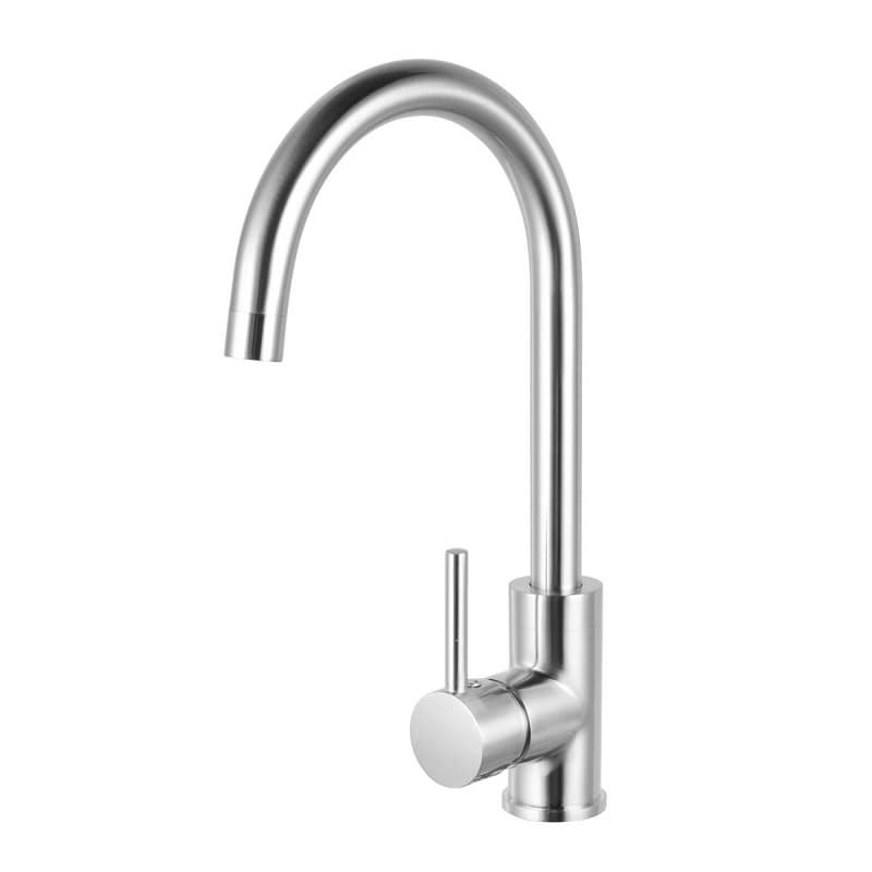 TSI Mixer Taps Round Brushed Nickel Kitchen Sink Mixer Tap BU1026.KM