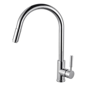 TSI Mixer Taps Round Chrome Pull Out Kitchen Sink Mixer Tap CH1016.KM