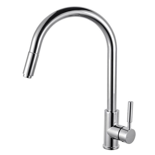 TSI Mixer Taps Round Chrome Pull Out Kitchen Sink Mixer Tap CH1016.KM