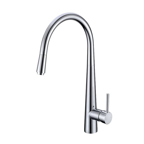TSI Mixer Taps Round Chrome Pull Out Kitchen Sink Mixer Tap CH1021.KM