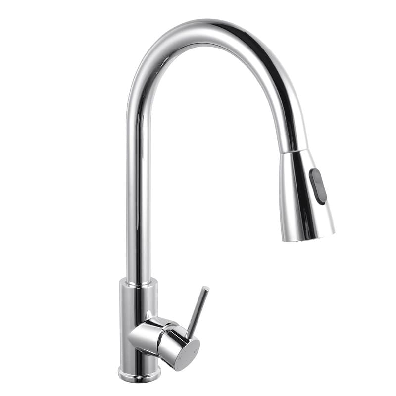 TSI Mixer Taps Round Chrome Pull Out Shower Kitchen Sink Mixer Tap CH1019.KM