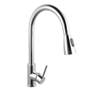 TSI Mixer Taps Round Chrome Pull Out Shower Kitchen Sink Mixer Tap CH1019.KM