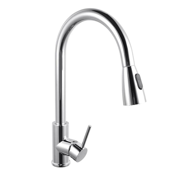 TSI Mixer Taps Round Chrome Pull Out Shower Kitchen Sink Mixer Tap CH1019.KM