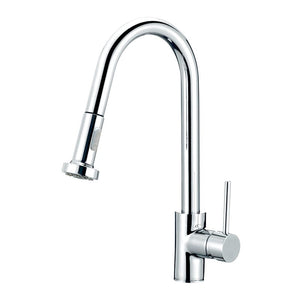 TSI Mixer Taps Round Chrome Pull Out Spray Kitchen Sink Mixer Tap CH1013.KM