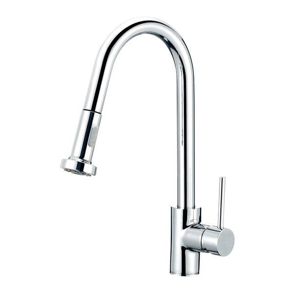TSI Mixer Taps Round Chrome Pull Out Spray Kitchen Sink Mixer Tap CH1013.KM