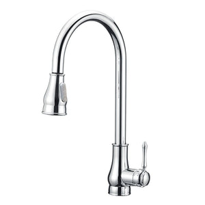 TSI Mixer Taps Round Chrome Vintage Pull Out Kitchen Sink Mixer Tap CH1018.KM