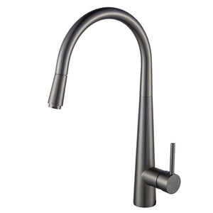 TSI Mixer Taps Round Gun Metal Grey Pull Out Kitchen Sink Mixer Tap GM1021.KM
