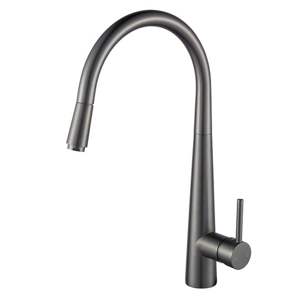 TSI Mixer Taps Round Gun Metal Grey Pull Out Kitchen Sink Mixer Tap GM1021.KM
